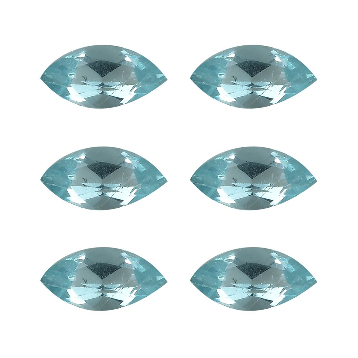 Set of 6 Blue Apatite Loose Gemstones in Marquee Shape (5x2.5mm) 7778882 0