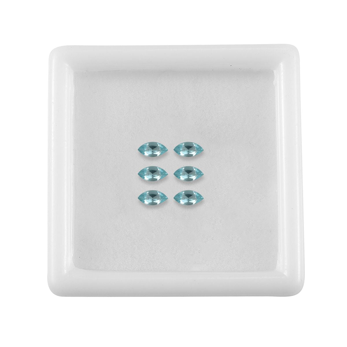 Set of 6 Blue Apatite Loose Gemstones in Marquee Shape (5x2.5mm) 7778882 4