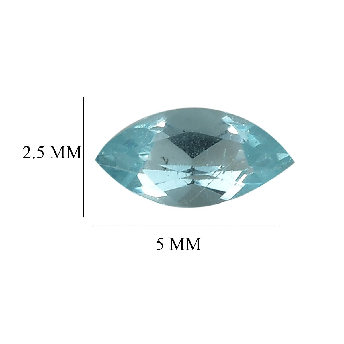 Set of 6 Blue Apatite Loose Gemstones in Marquee Shape (5x2.5mm) 7778882 5