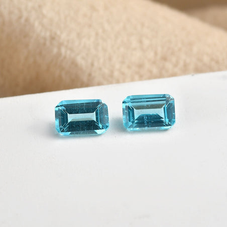 Set of 2 Blue Apatite Loose Gemstones in Octagon Shape (6x4mm) 7778893 2