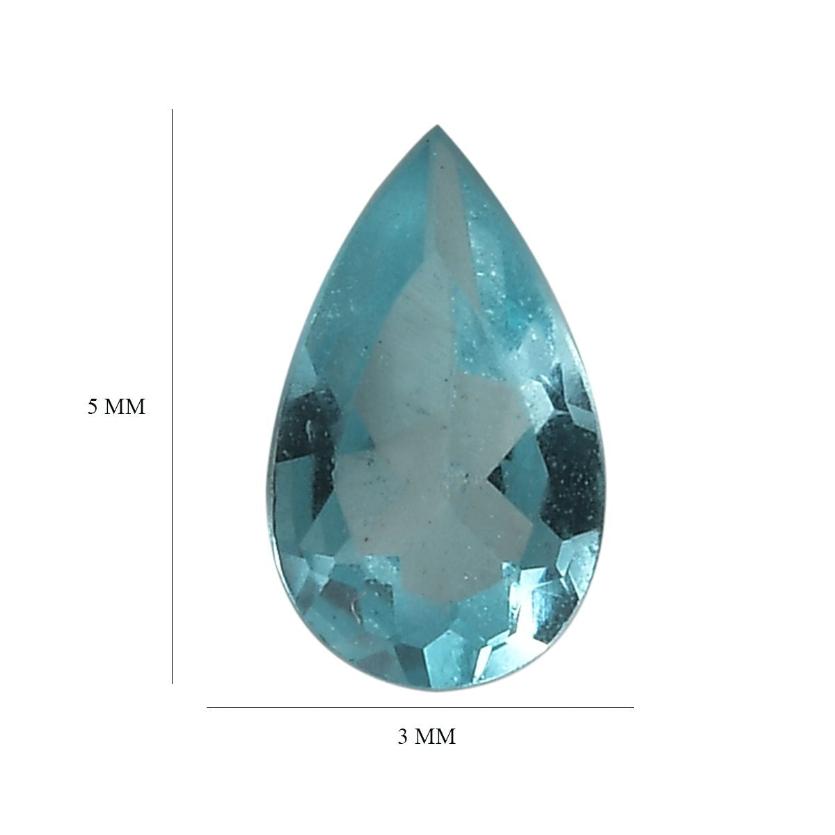 Blue Apatite Loose Gemstone in Pear Shape (5x3mm) V32513260 5