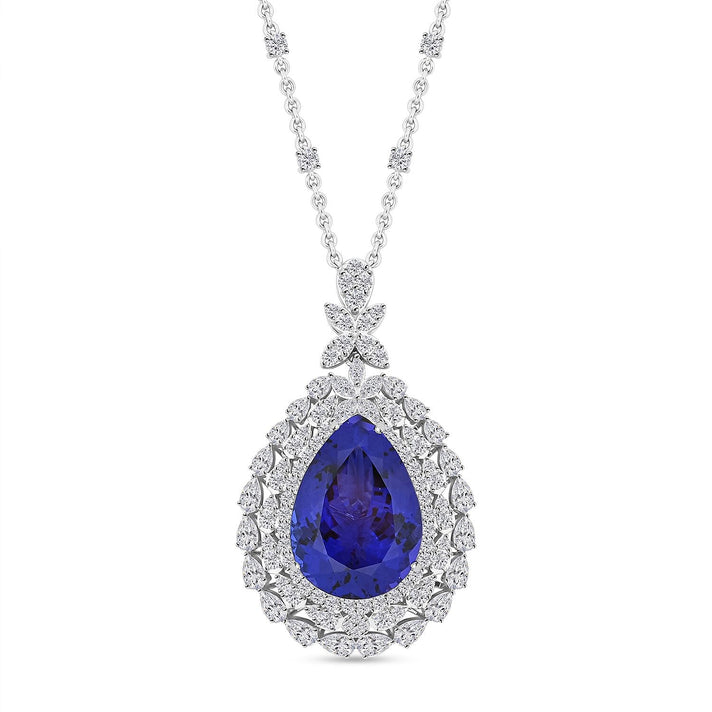 Chairman's Vault Collection 17.16 Ct. AAAA Tanzanite, Diamond Triple Halo Pendant in 950 Platinum 7779276 1