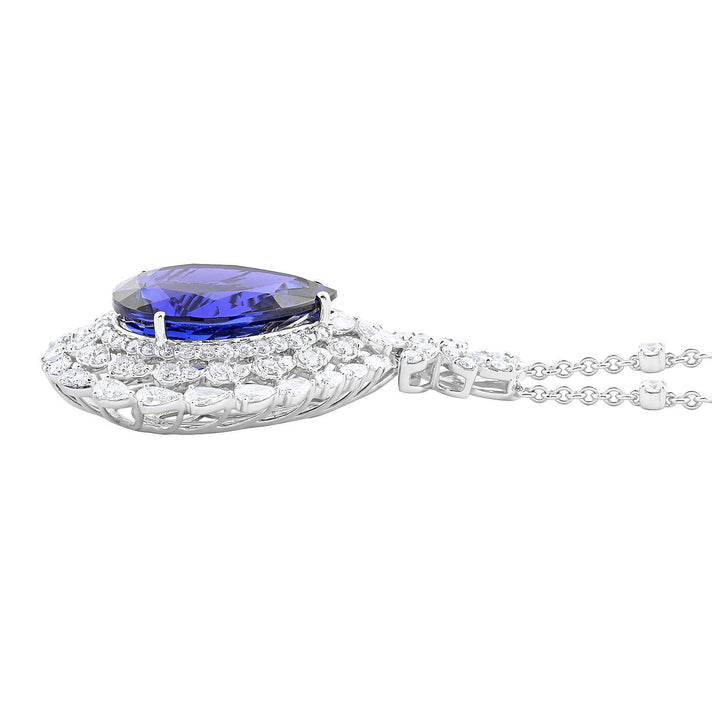 Chairman's Vault Collection 17.16 Ct. AAAA Tanzanite, Diamond Triple Halo Pendant in 950 Platinum 7779276 2