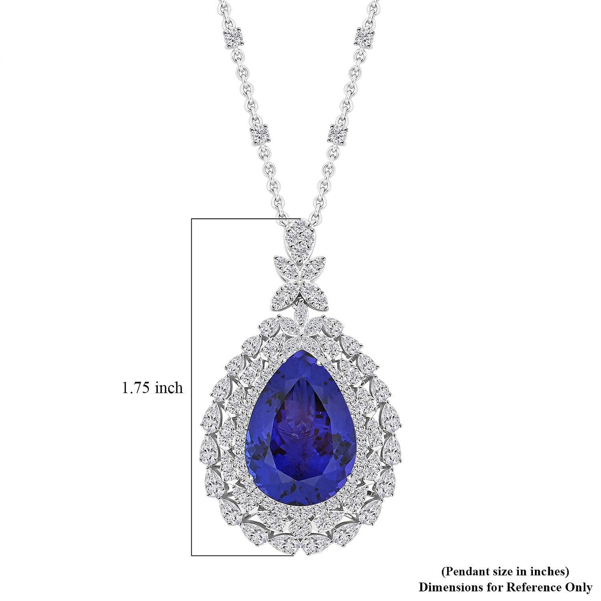 Chairman's Vault Collection 17.16 Ct. AAAA Tanzanite, Diamond Triple Halo Pendant in 950 Platinum 7779276 4