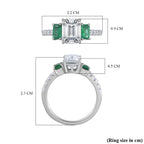 Moissanite & Emerald Ring in Rhodium Overlay Sterling Silver 2.26 Ct_7780365_5