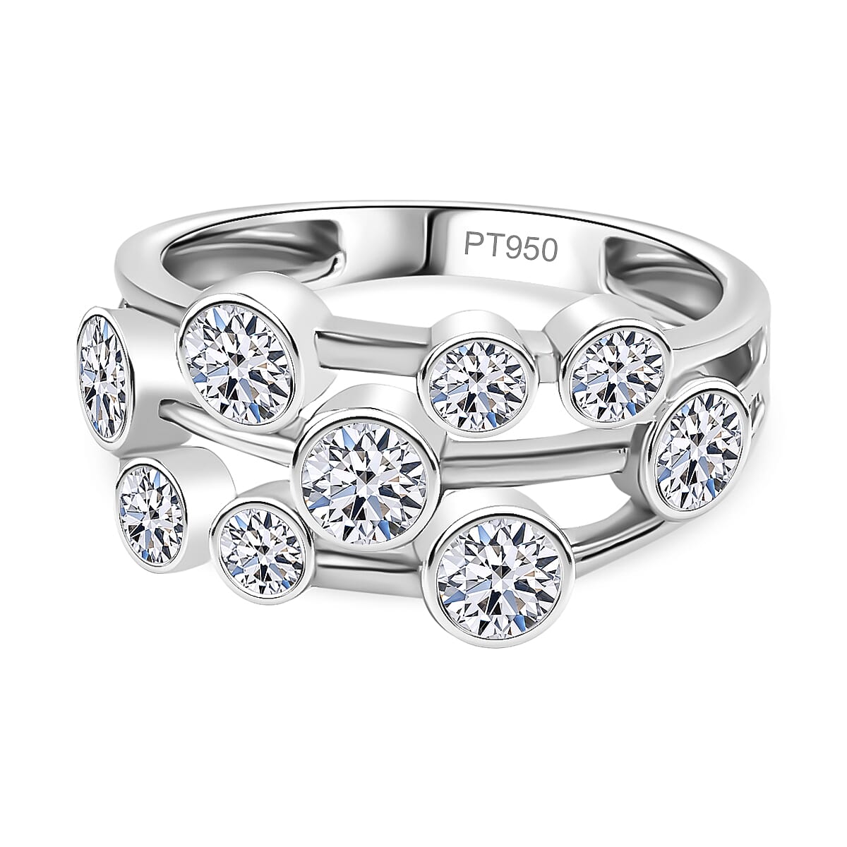 LUXURIANT 1 Ct. Lab Grown Diamond Cluster Ring in 950 Platinum, SGL Certified 7781392 0