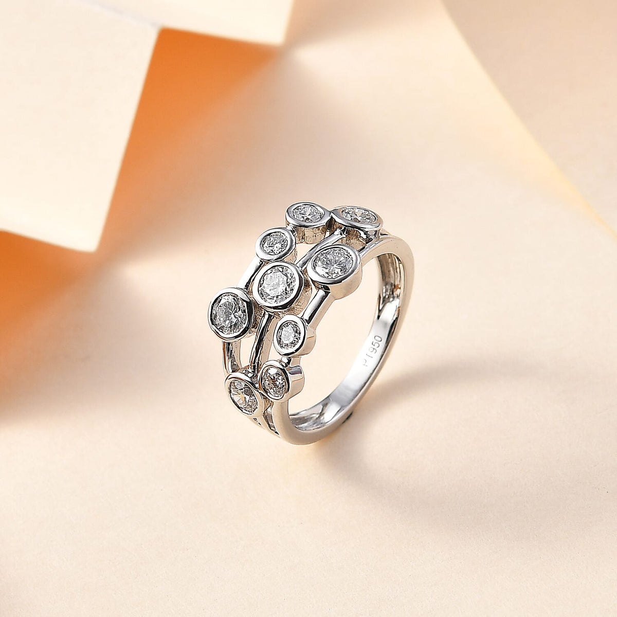 LUXURIANT 1 Ct. Lab Grown Diamond Cluster Ring in 950 Platinum, SGL Certified 7781392 2