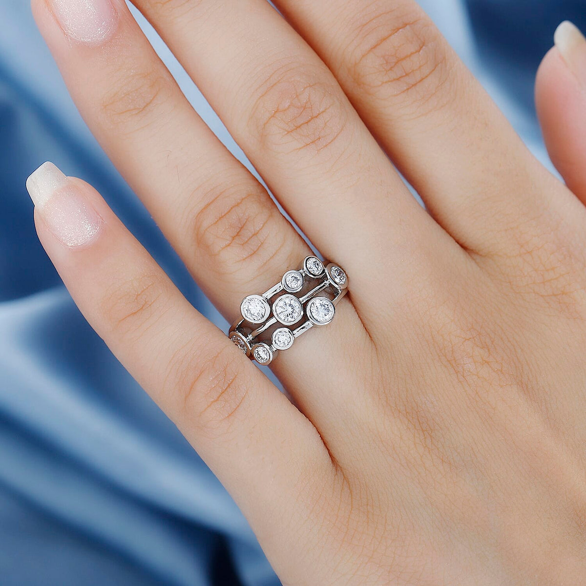 LUXURIANT 1 Ct. Lab Grown Diamond Cluster Ring in 950 Platinum, SGL Certified 7781392 3