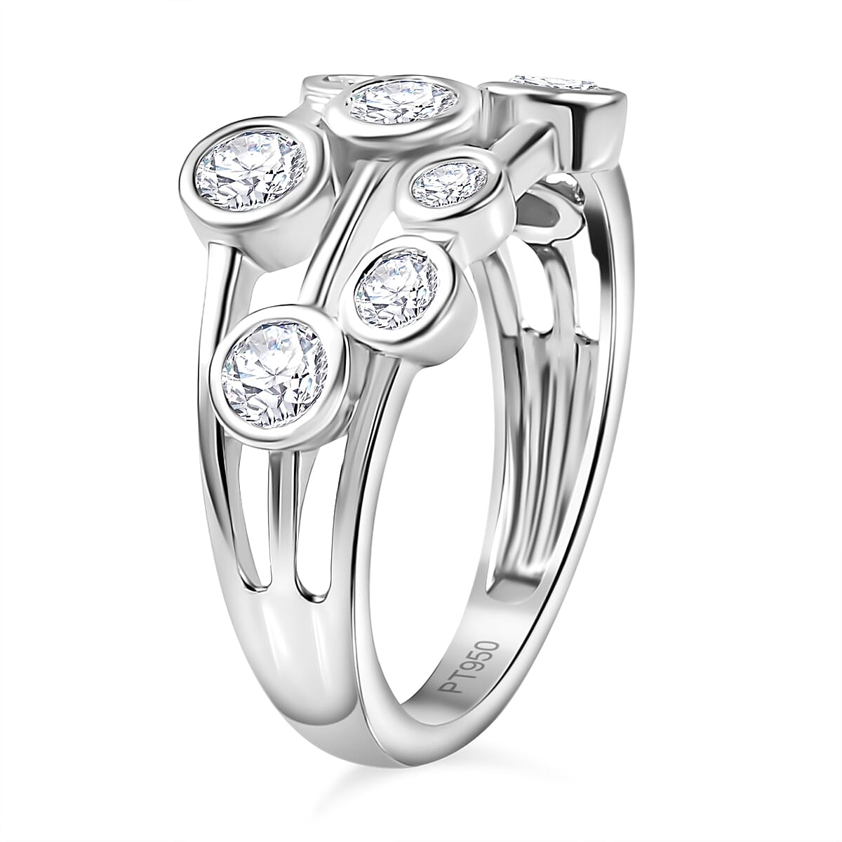 LUXURIANT 1 Ct. Lab Grown Diamond Cluster Ring in 950 Platinum, SGL Certified 7781392 4