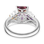 Ametrine, Citrine & Amethyst Ring in Rhodium Overlay Sterling Silver  3.13 Ct_7782035_4