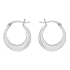 Rhodium Overlay Sterling Silver Creole Earrings