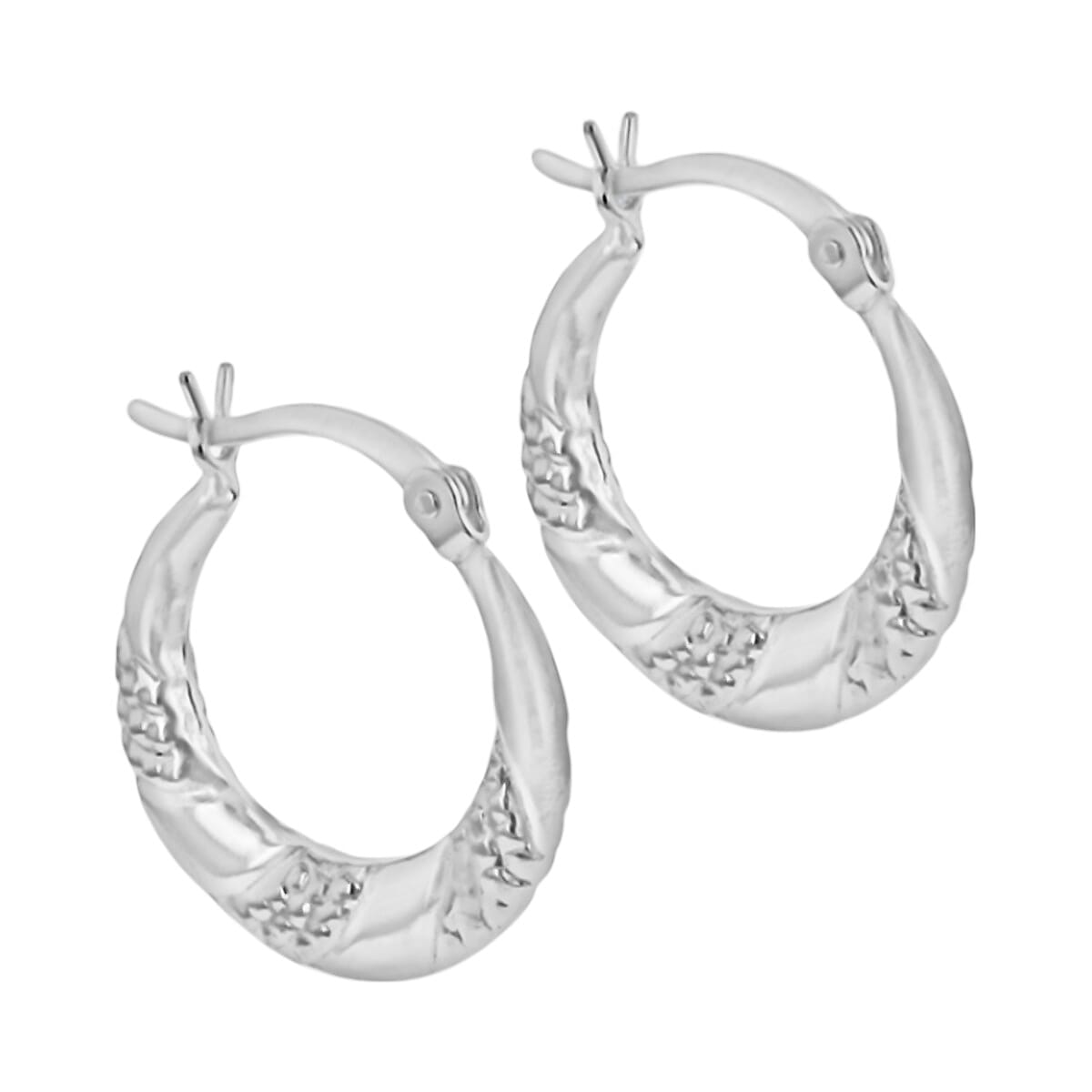 Italian Closeout Deal - Sterling Silver Twisted Rope Creole Earrings 7782192 0