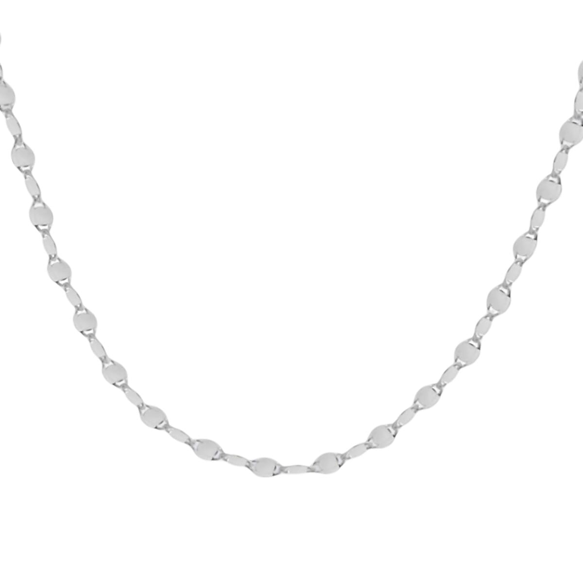 Sterling Silver Flat Mirror Link Necklace (Size - 18) 7782224 1