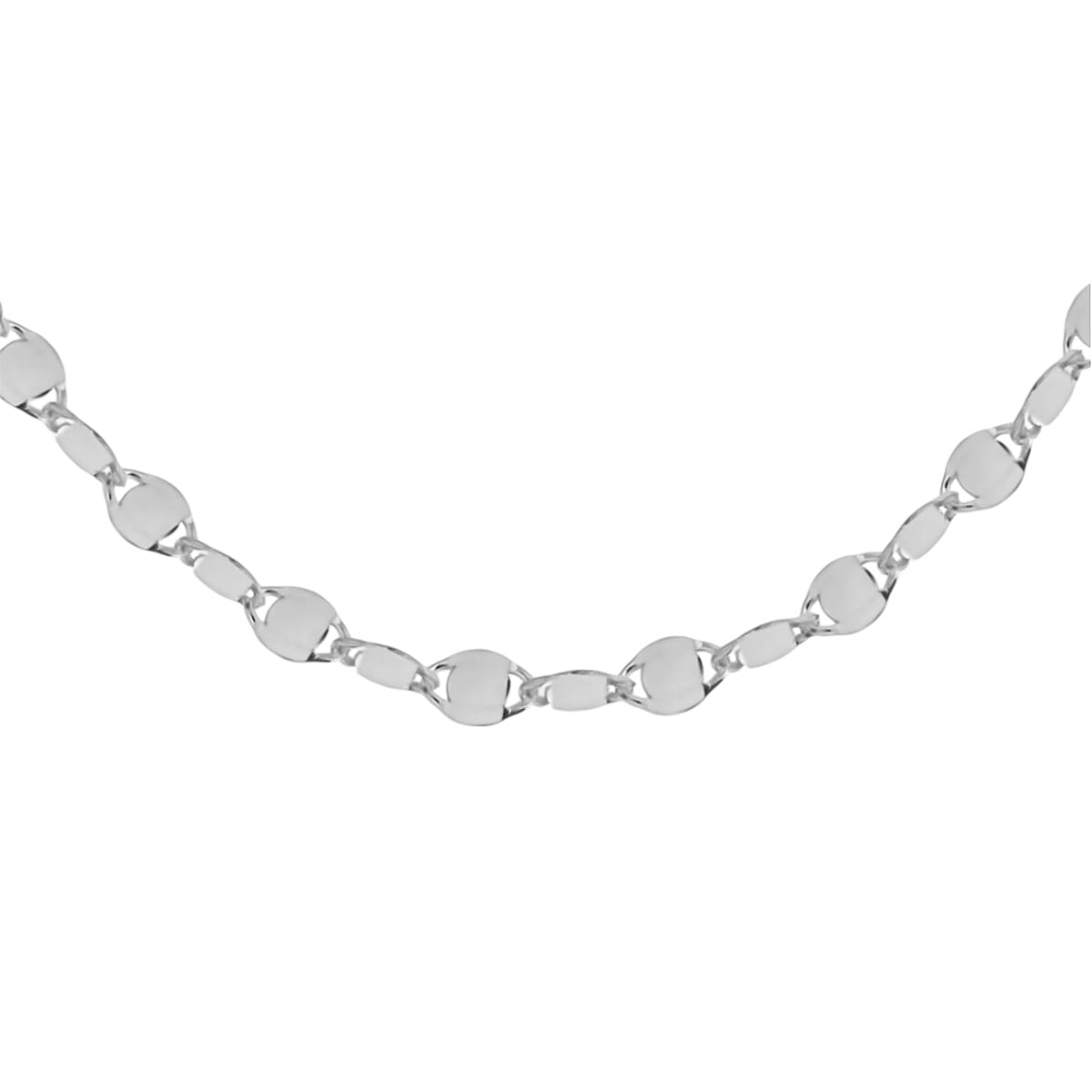 Sterling Silver Flat Mirror Link Necklace (Size - 18) 7782224 0