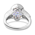 Mercury Mystic Topaz & Natural Zircon Ring in Rhodium Overlay Sterling Silver 4.30 Ct, Silver Wt. 5.30 Gms_7782612_4