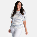 Closeout Deal Batwing Printed Top (Size 10) - Blue_7782714_1