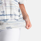 Closeout Deal Batwing Printed Top (Size 10) - Blue_7782714_3
