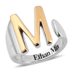 EverTrue - Initial-M Adjustable Ring in Two Tone Plating_7785329