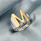 EverTrue - Initial-M Adjustable Ring in Two Tone Plating_7785329_1