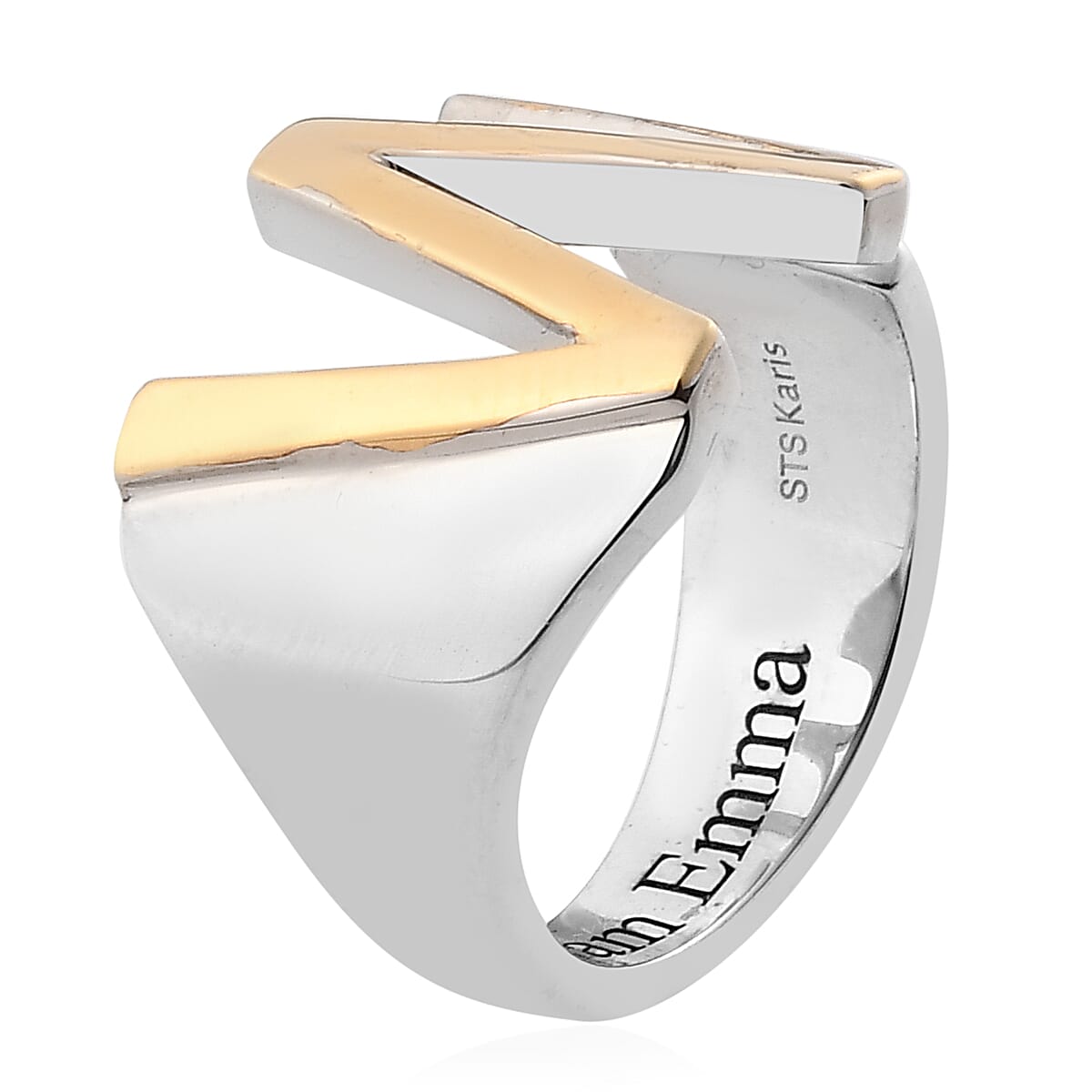 ION Plated 18K YG Fancy Ring Pure Yellow Brass 7785626 3