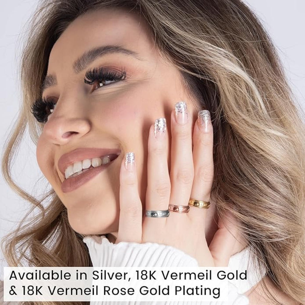 D'Joy Platinum Overlay Sterling Silver Moon & Star Spinner Ring_7785684_1