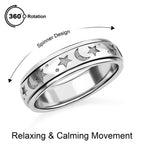 D'Joy Platinum Overlay Sterling Silver Moon & Star Spinner Ring_7785684_8