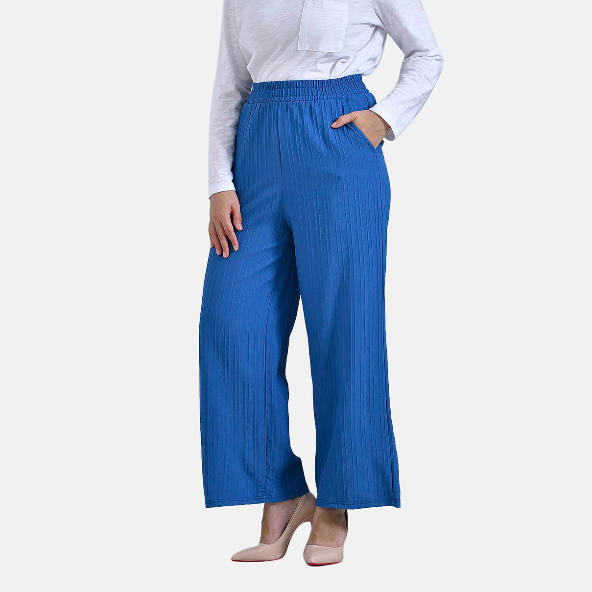 La Marey Casual Wide-Leg Trousers with Elastic Waist V32529137 0