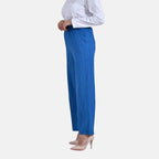 La Marey Casual Wide-Leg Pants with Elastic Waist (Size 12 to 14) - Blue_7787086_2