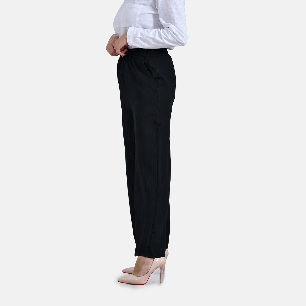 La Marey Casual Wide-Leg Trousers with Elastic Waist 7787097 3