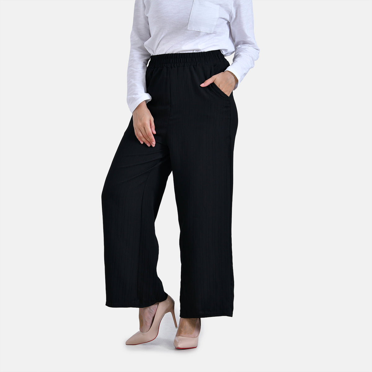 La Marey Casual Wide-Leg Trousers with Elastic Waist 7787097 4