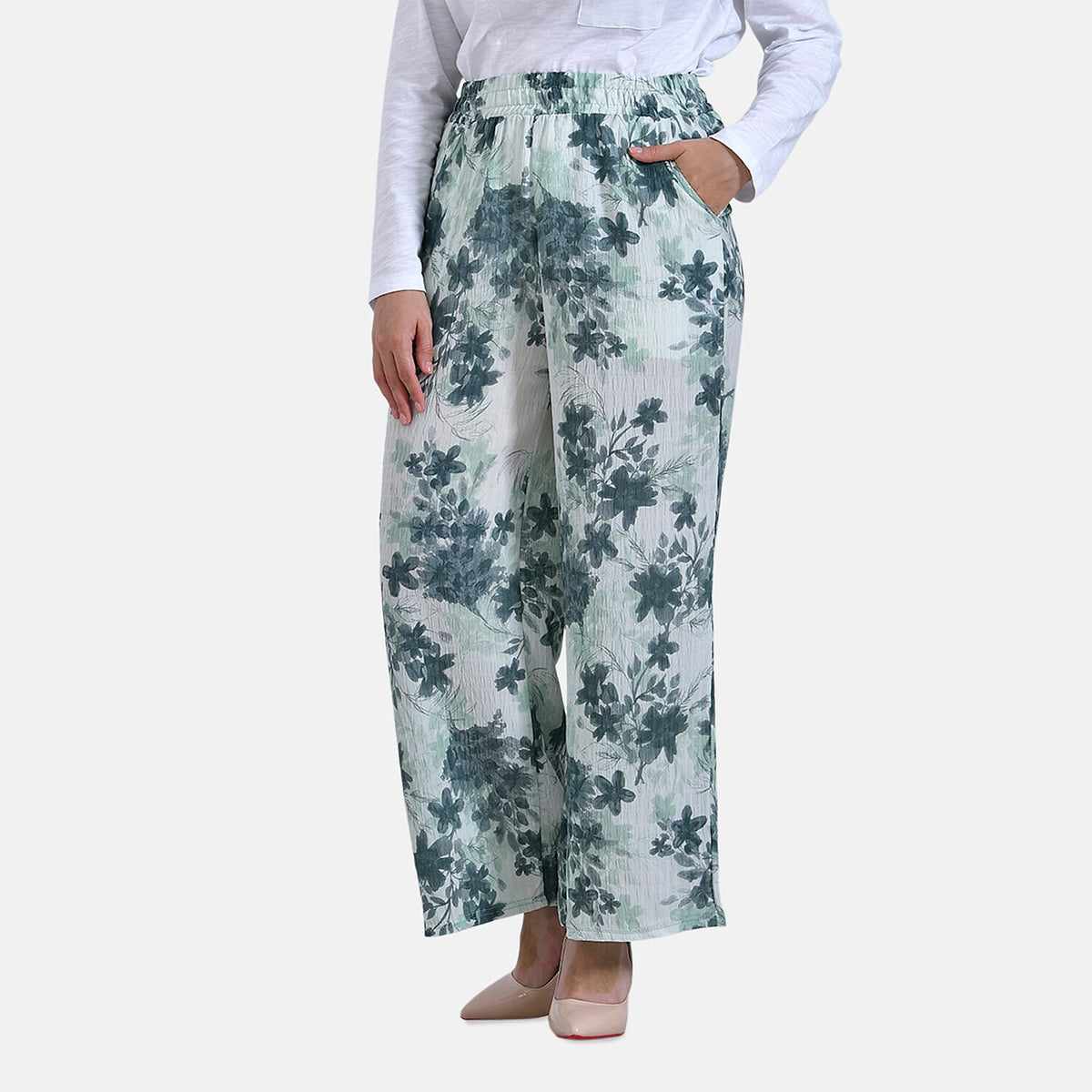 La Marey Printed Mid-Rise Elastic Waistband Wide Leg Trouser V32528323 4