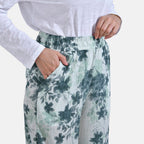La Marey Floral Print Mid-Rise Elastic Waistband Wide Leg Trouser (Size M) - Green_7788641_4