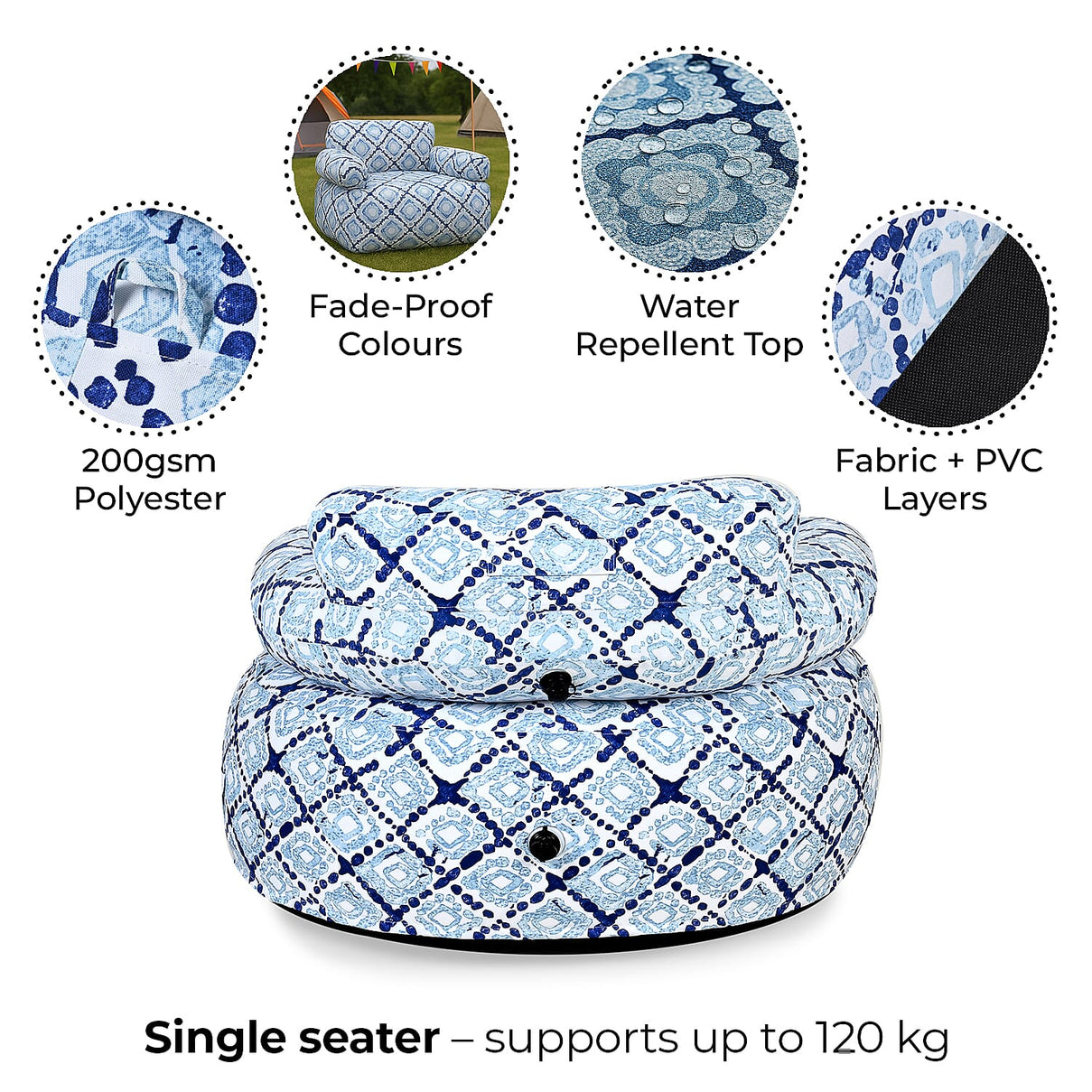 Portable Single Size Inflatable Geometric Pattern Sofa 7790141 4