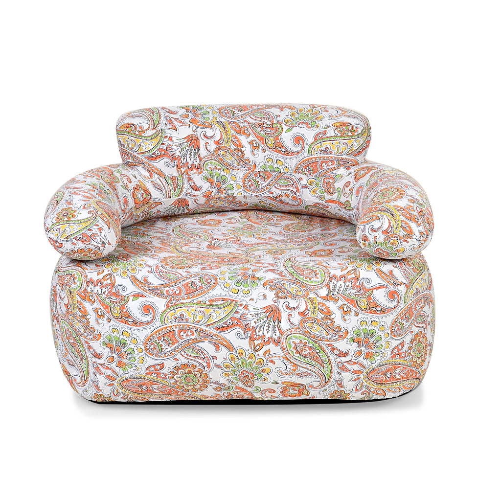 Fabric Covered Portable Inflatable Love SeatOutdoors and Indoors (Size 105x88x37 cm) - Brown_7790217