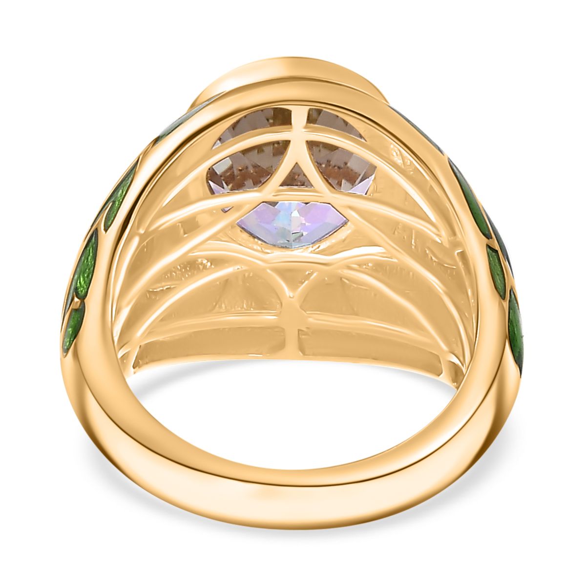 Mercury Mystic Topaz Solitaire Ring in 18K Yellow Gold Vermeil Plated Sterling Silver 4.15 Ct, Silver Wt. 7.01 Gms V32593957 5