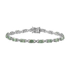 Mint Kyanite ,  White Zircon  Cluster Bracelet (Size - 8) in Platinum Overlay Sterling Silver.  Silver Wt. 10.62 Gms  11.779  Ct._7791197