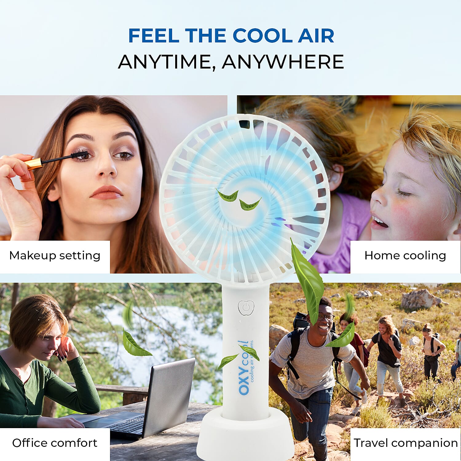 OxyCool Rechargeable Handy Fan with Stand 7791295 5