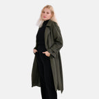 LA Marey Windproof Cotton Blend Trench Coat (Size 20-22) - Khaki_7791553_2