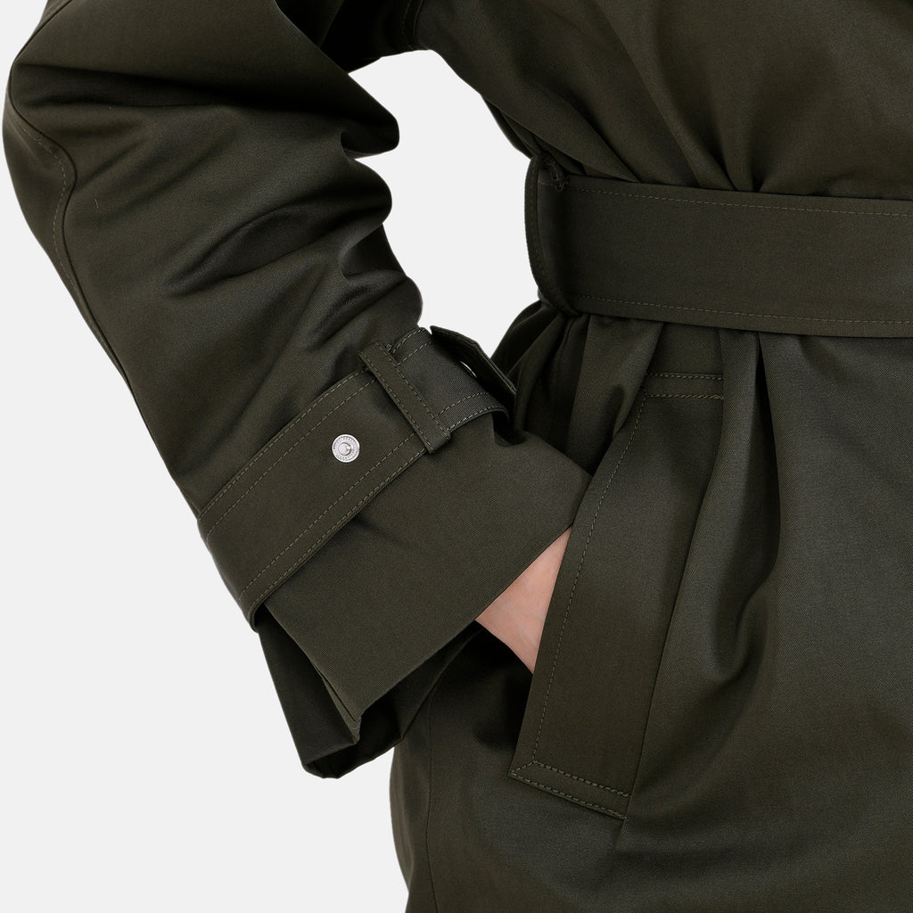 LA Marey Windproof Cotton Blend Trench Coat (Size 20-22) - Khaki_7791553_5