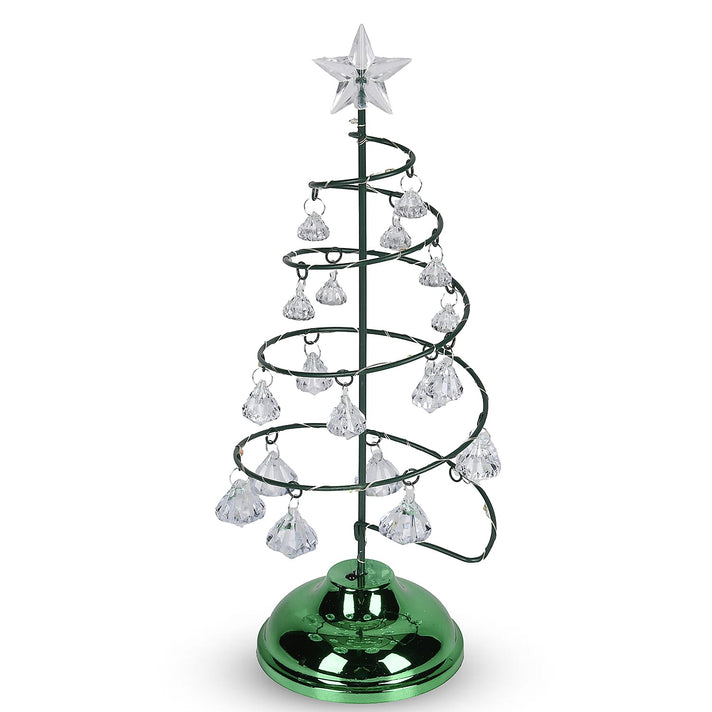 LED Christmas Tree - Green - 19 Crystals - (3xAAA batteries not inc) 7791951 1