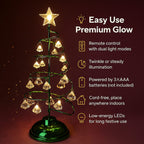 LED Christmas Tree - Green - 19 Crystals - (3xAAA batteries not inc)