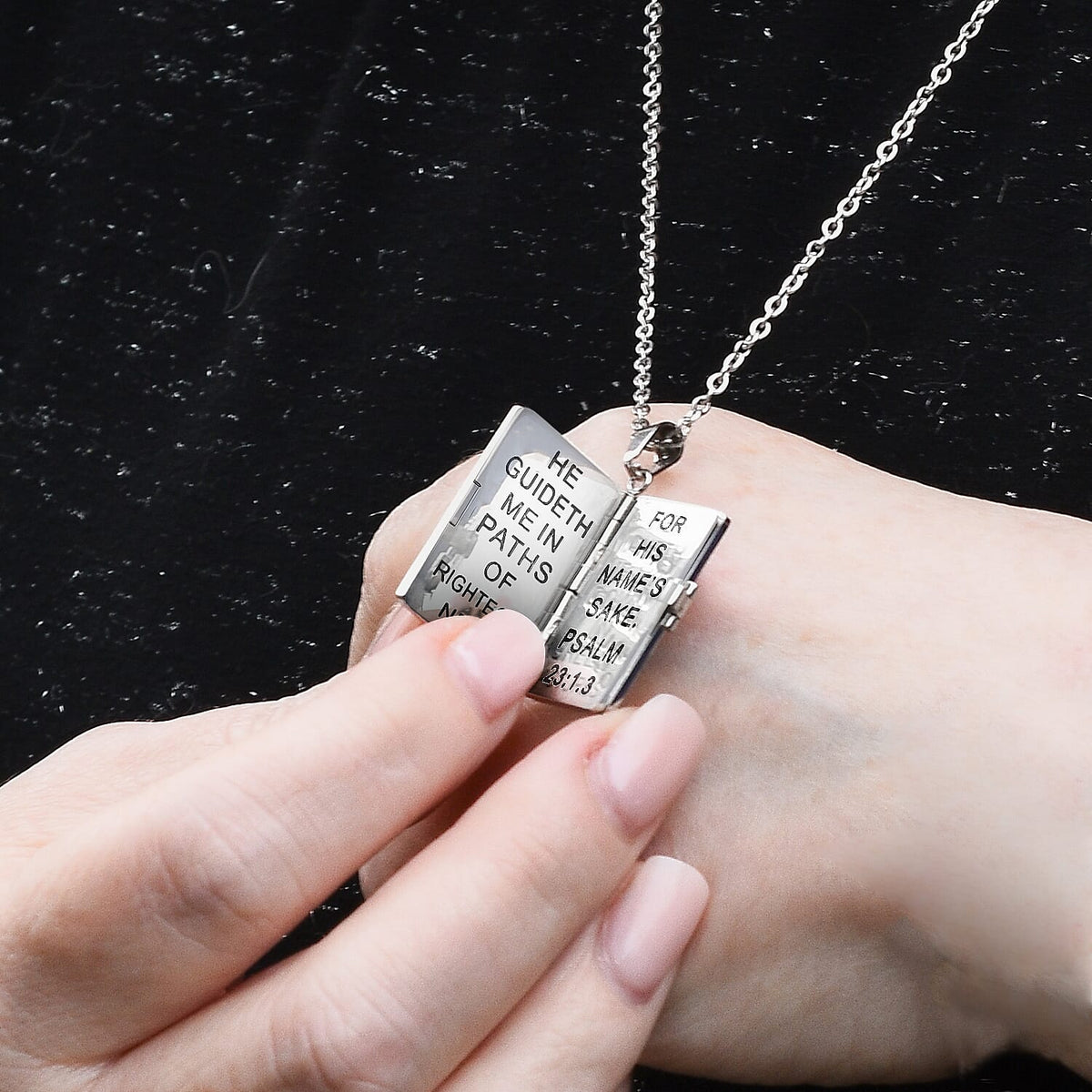 Holy Bible Openable Pendant With Chain and Presentation Gift Box (30inch + Slider) V32514499 4