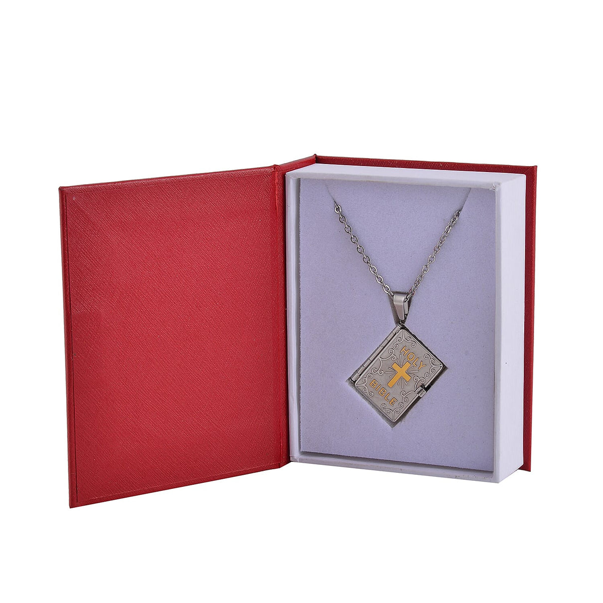 Holy Bible Openable Pendant With Chain and Presentation Gift Box (30inch + Slider) V32514499 10