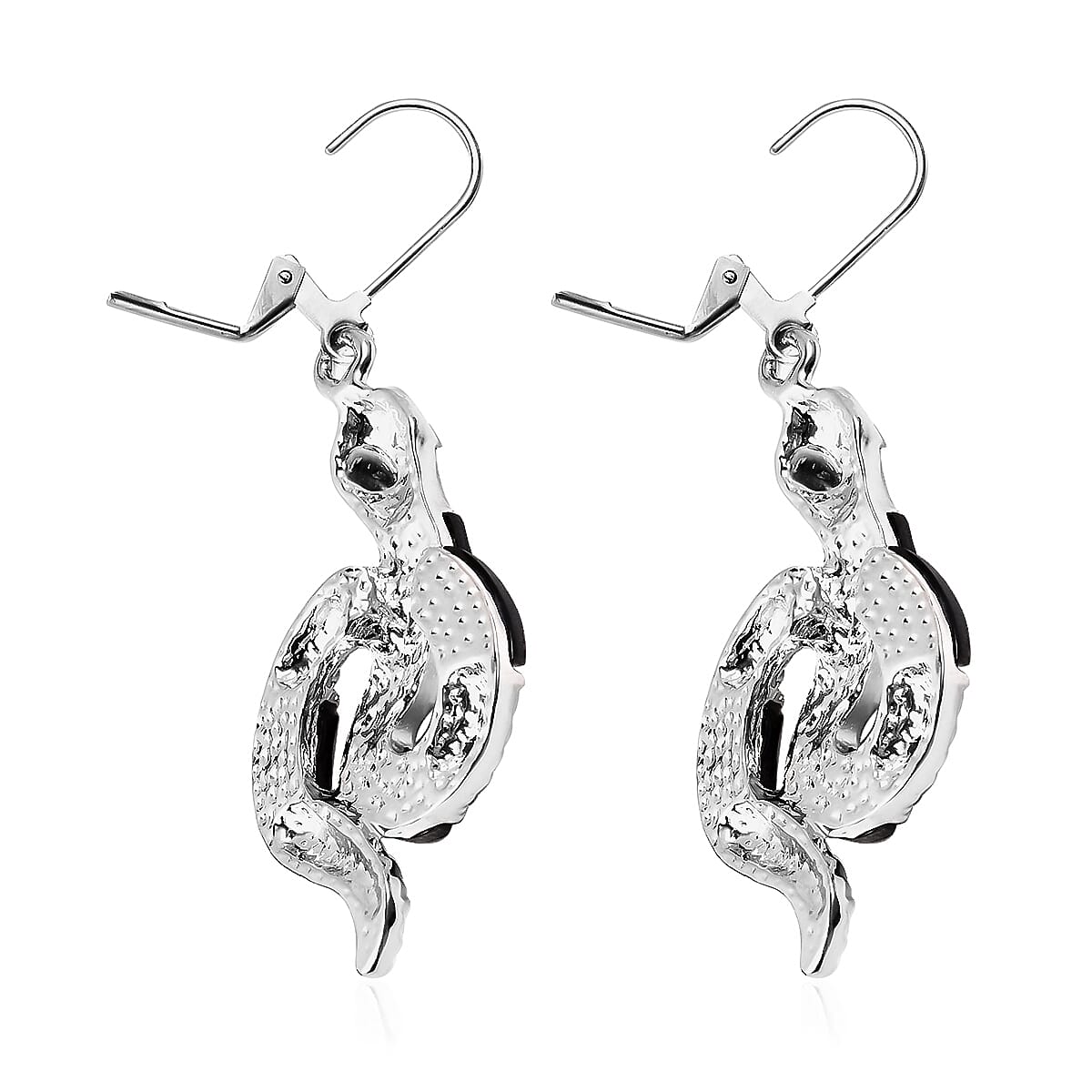 Abalone Shell and Black Austrian Crystal Serpent Earrings 7792018 2