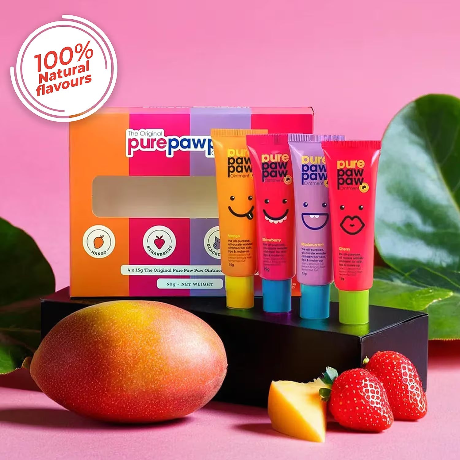 Pure Paw Paw Ointment Bundle (Includes 15g Mango, 15g Blackcurrant, 15g Cherry - 15g Strawberry) 7792876 1