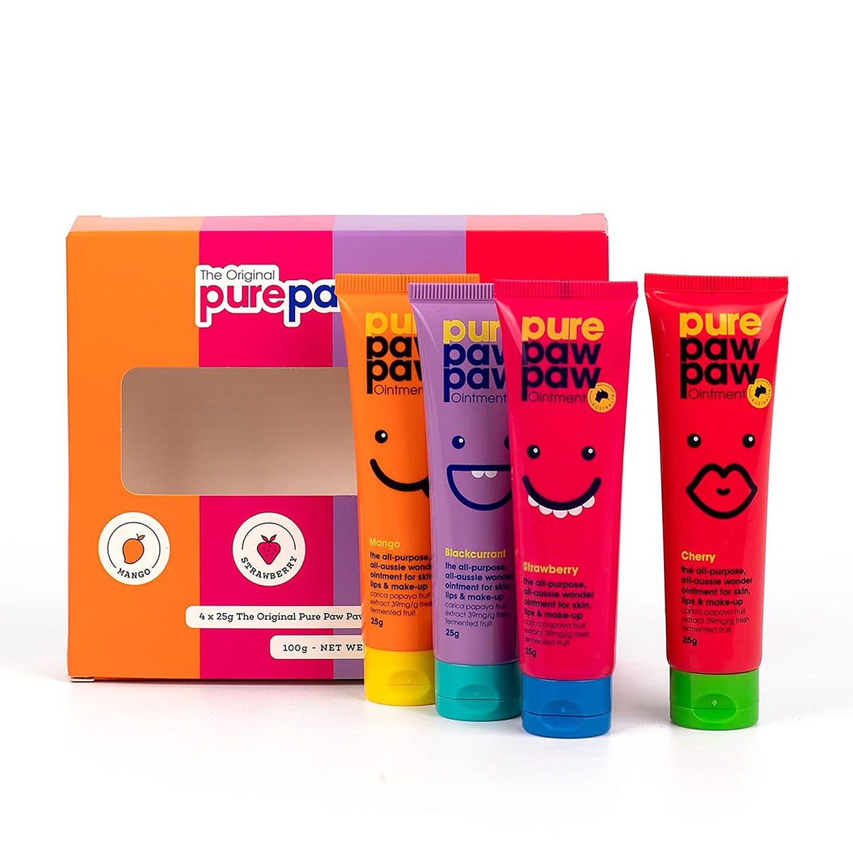 Pure Paw Paw Ointment Bundle (Includes 25g Mango, 25g Blackcurrant, 25g Cherry - 25g Strawberry) 7792882 0