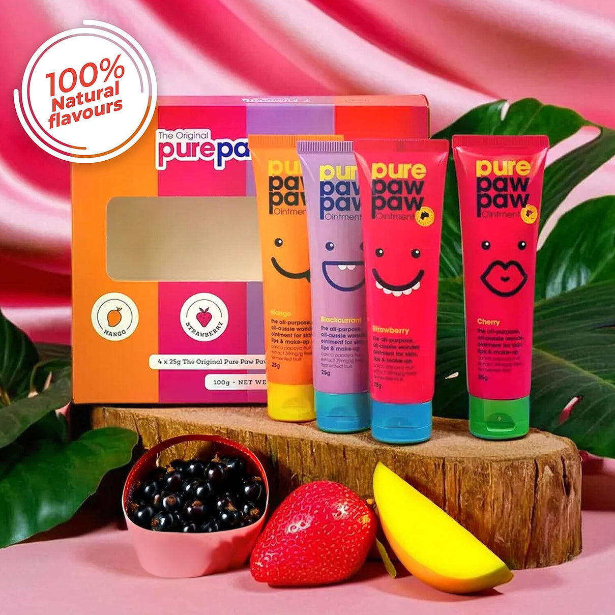 Pure Paw Paw Ointment Bundle (Includes 25g Mango, 25g Blackcurrant, 25g Cherry - 25g Strawberry) 7792882 1