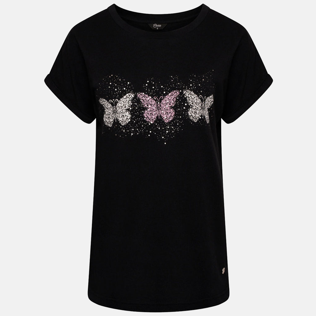 Emreco Butterfly Foil T-Shirt (Size 14) - Black_7792971_2