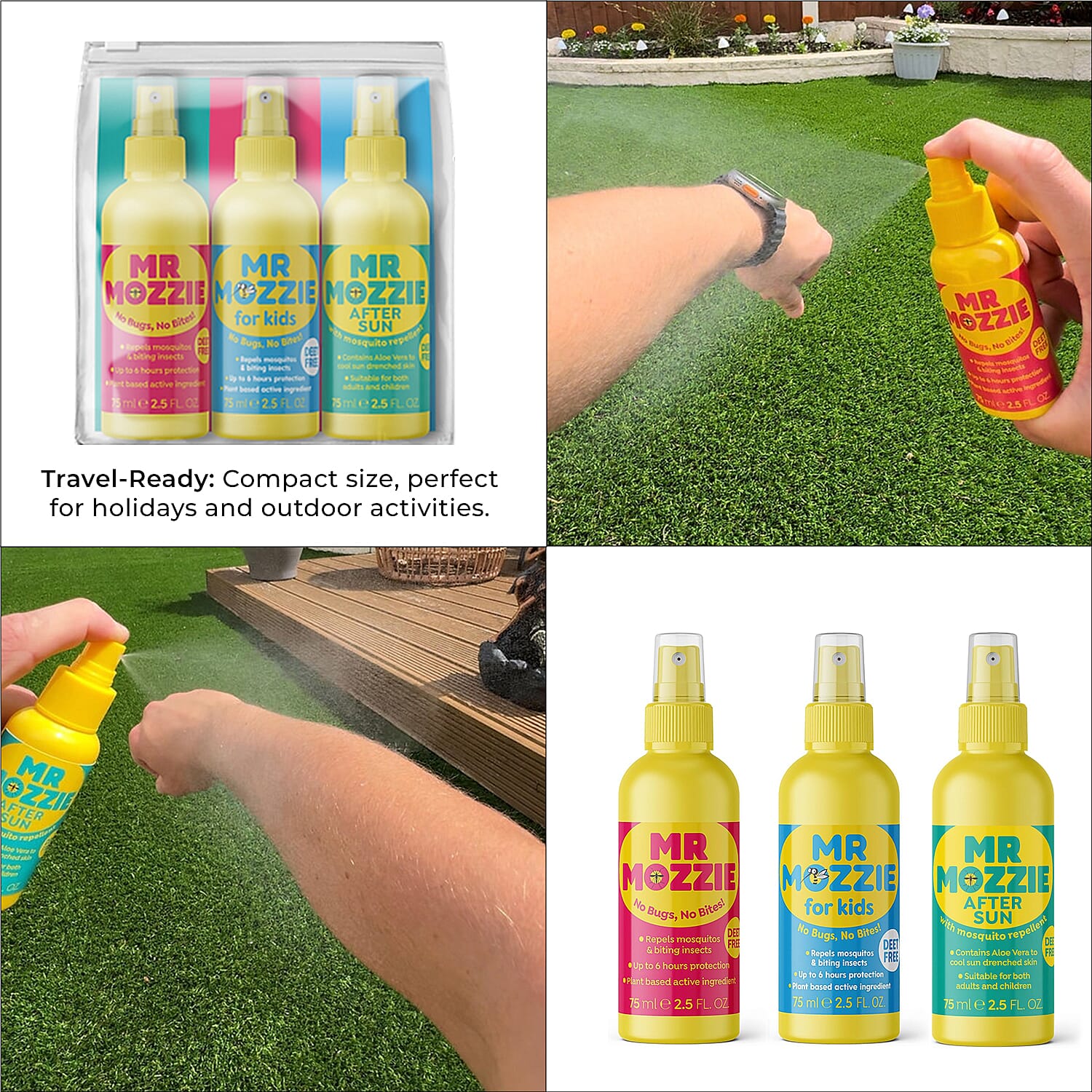 Mr Mozzie Mosquito Repellent Travel Set (Inc. 75ml Adult Mosquito Repellent, 75ml Kids Mosquito Repellent and 75ml Aftersun with Mosquito Repellent) 7793768 5