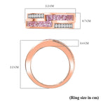 Madagascar Pink Sapphire & Natural Zircon Half-Eternity Band Ring in 18K RG Vermeil Plated Sterling Silver 1.20 Ct_7794110_5